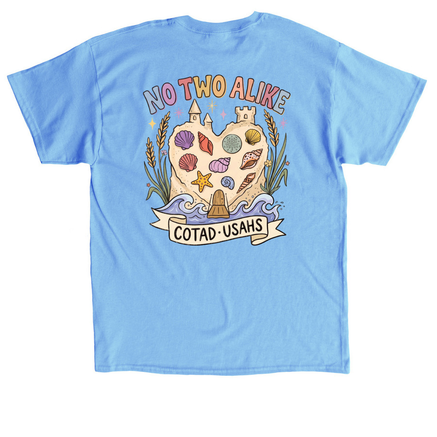 COTAD MERCH - No Two Alike, a Carolina Blue Classic Unisex Tee (back-view)