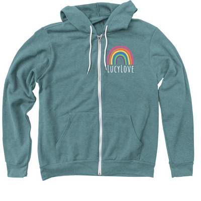 LucyLove Zippie, a Heather Deep Teal Zip Up Hoodie