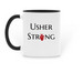 Usher Strong, a Black Two-Tone Ceramic Mug (back-view)
