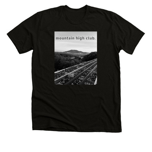 mountain high club., a Solid Black Blend Premium Unisex Tee