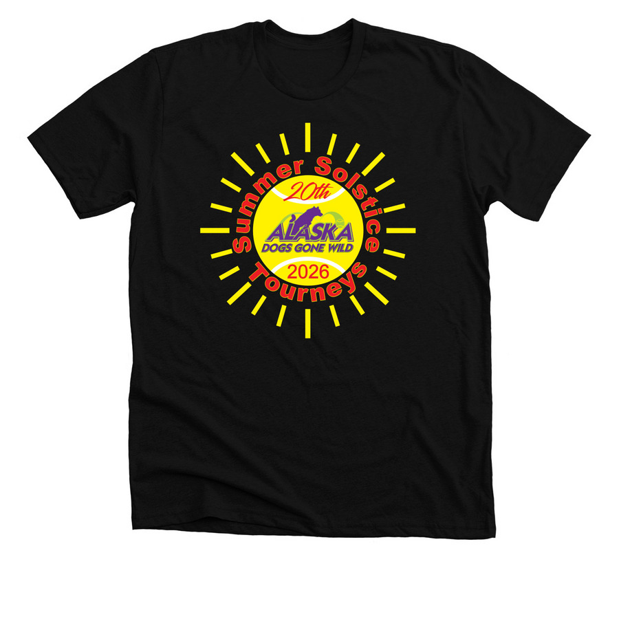 20th Alaska Summer Solstice Tourneys, a Solid Black Blend Premium Unisex Tee