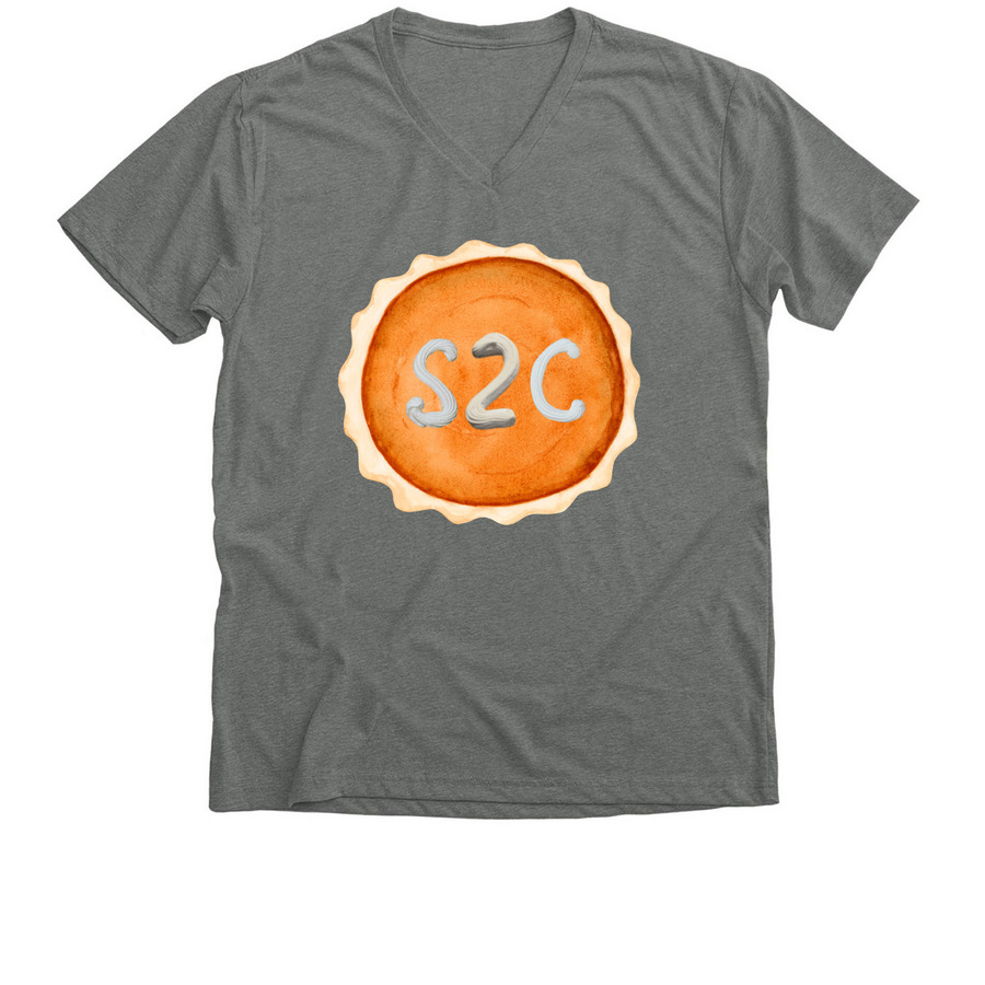 Poking Letters & Eating Pie, a Deep Heather Premium V-Neck Tee