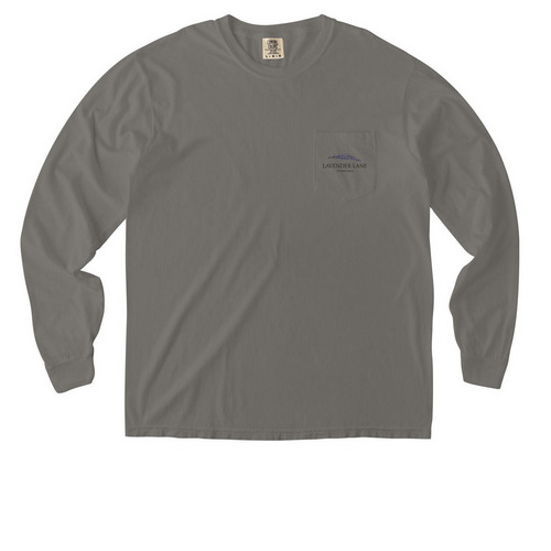 Long Sleeve Pocket Tee, a Grey Comfort Colors Long Sleeve Pocket Tee
