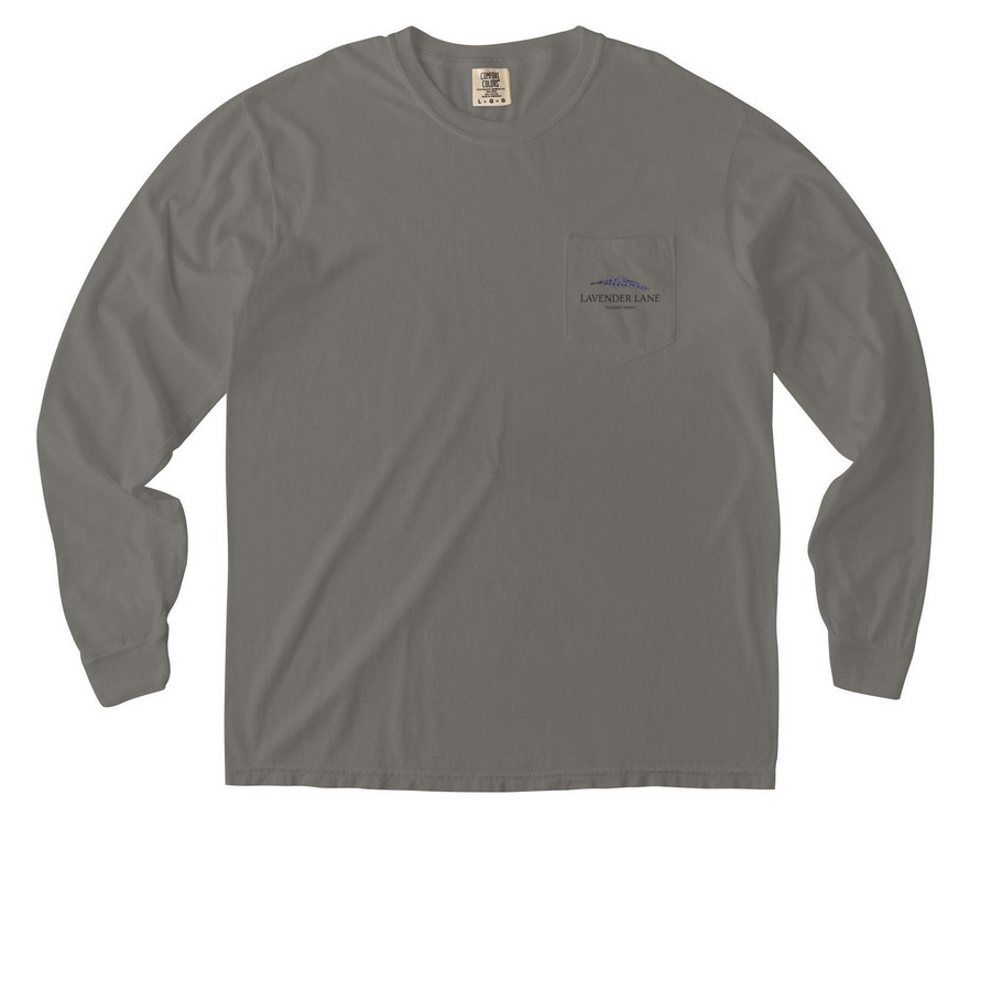 Long Sleeve Pocket Tee, a Grey Comfort Colors Long Sleeve Pocket Tee
