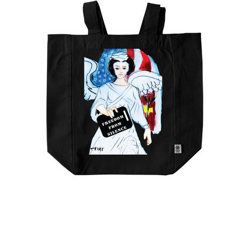 Freedom from Silence - Tote, a Black Recycled Cotton Tote Bag