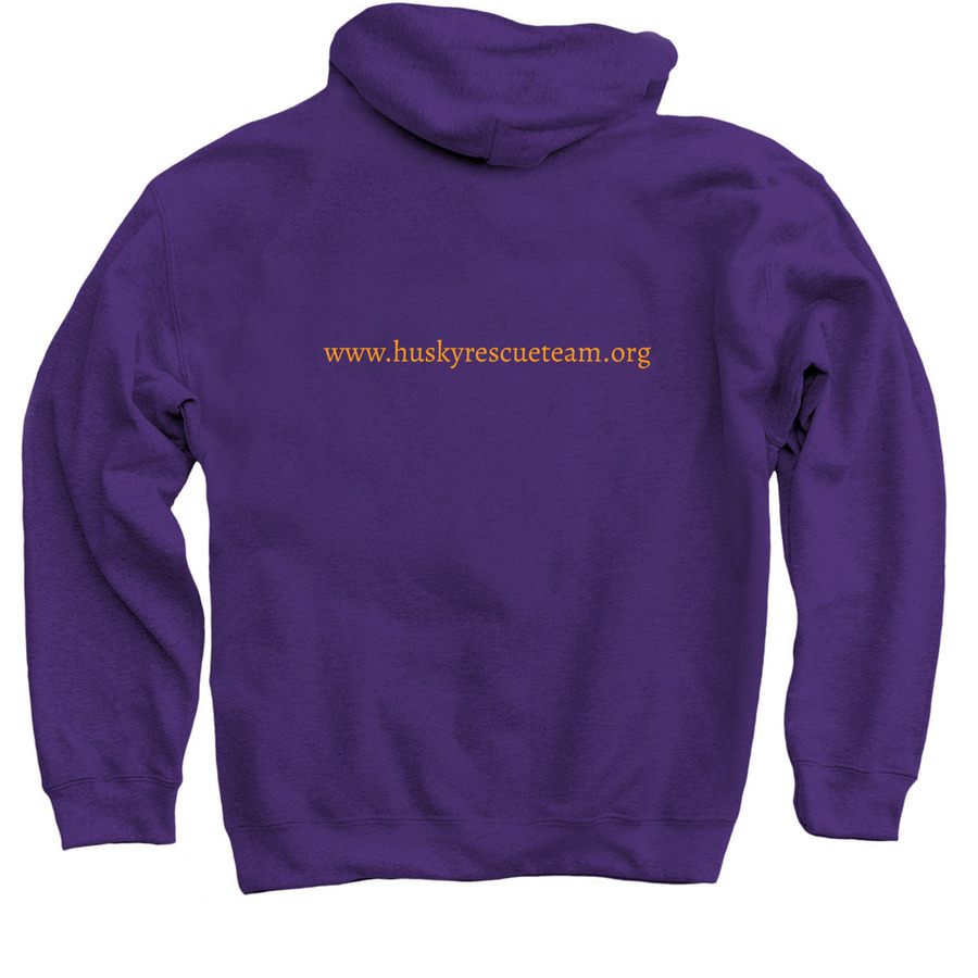 Rescue Rehab Educate Rehome, a Purple Pullover Hoodie (back-view)