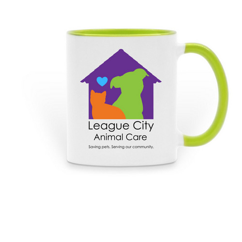 LCAC Logo Mugs, a Green Two-Tone Ceramic Mug