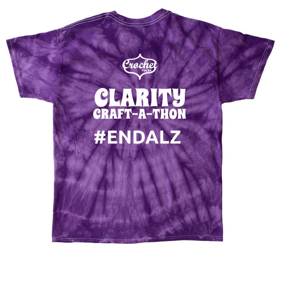 Clarity Craft-A-Thon, a Purple Classic Tie Dye Tee (back-view)