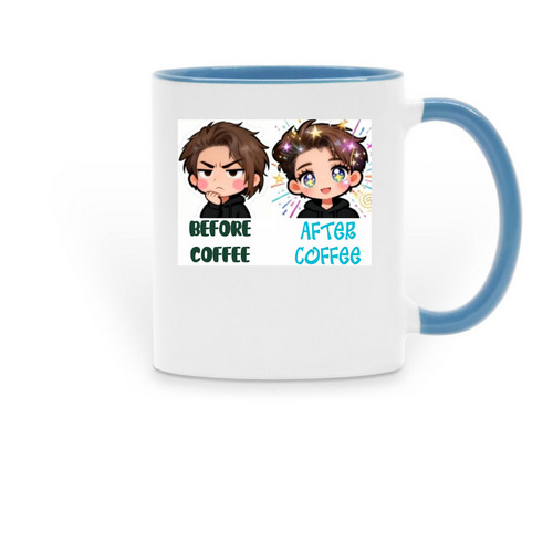 Before and After, a Light Blue Two-Tone Ceramic Mug