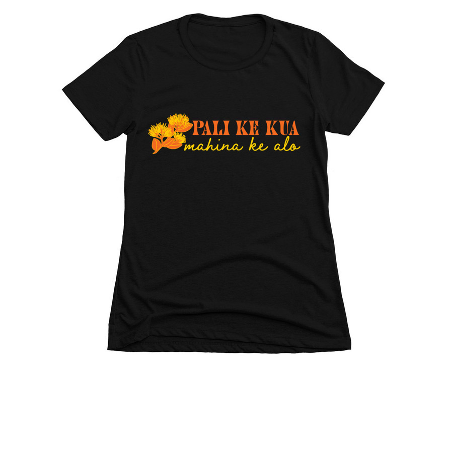 Wa?ahila Strong - Yellow & Orange Print, a Black Women's Slim Fit Tee