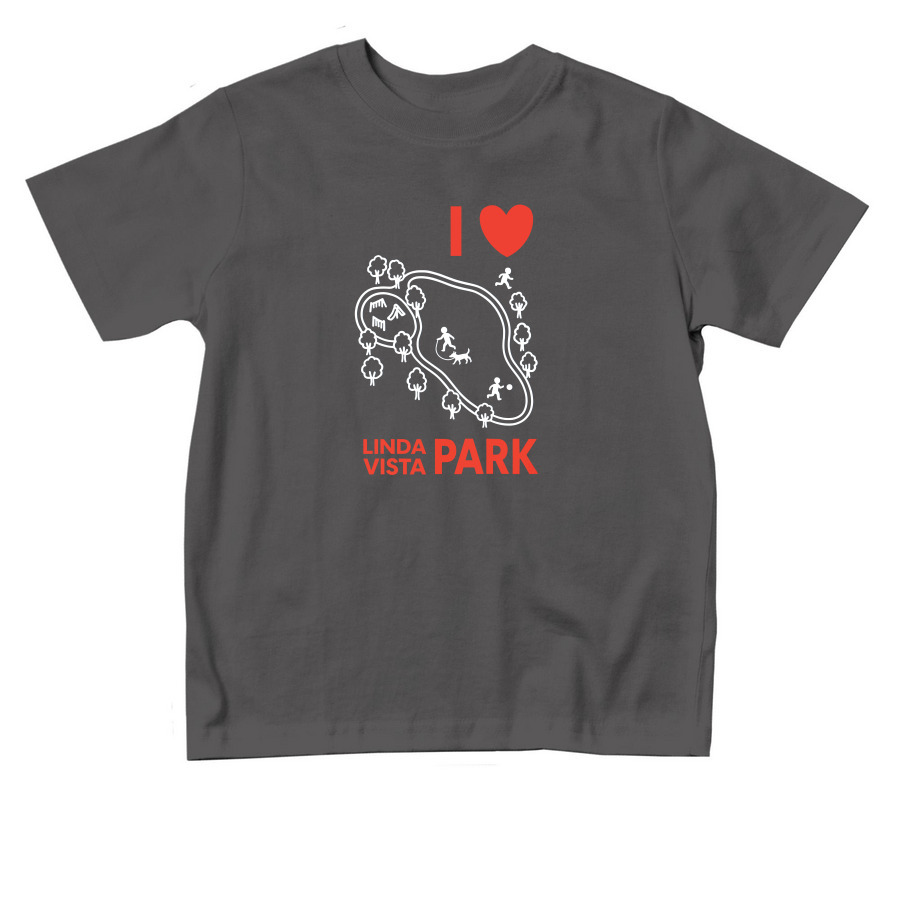 toddlers LOVE linda vista park, a Charcoal Toddler Tee