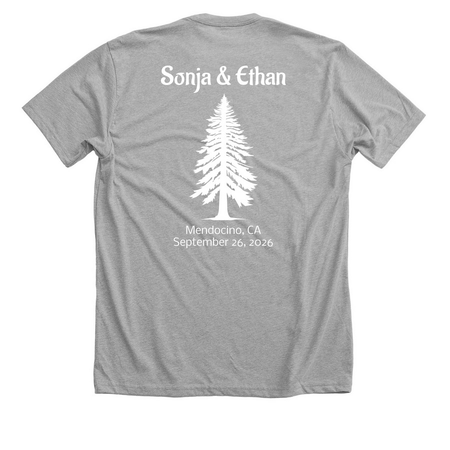 Groomsmen shirt&nbsp;, a Athletic Heather Premium Unisex Tee (back-view)