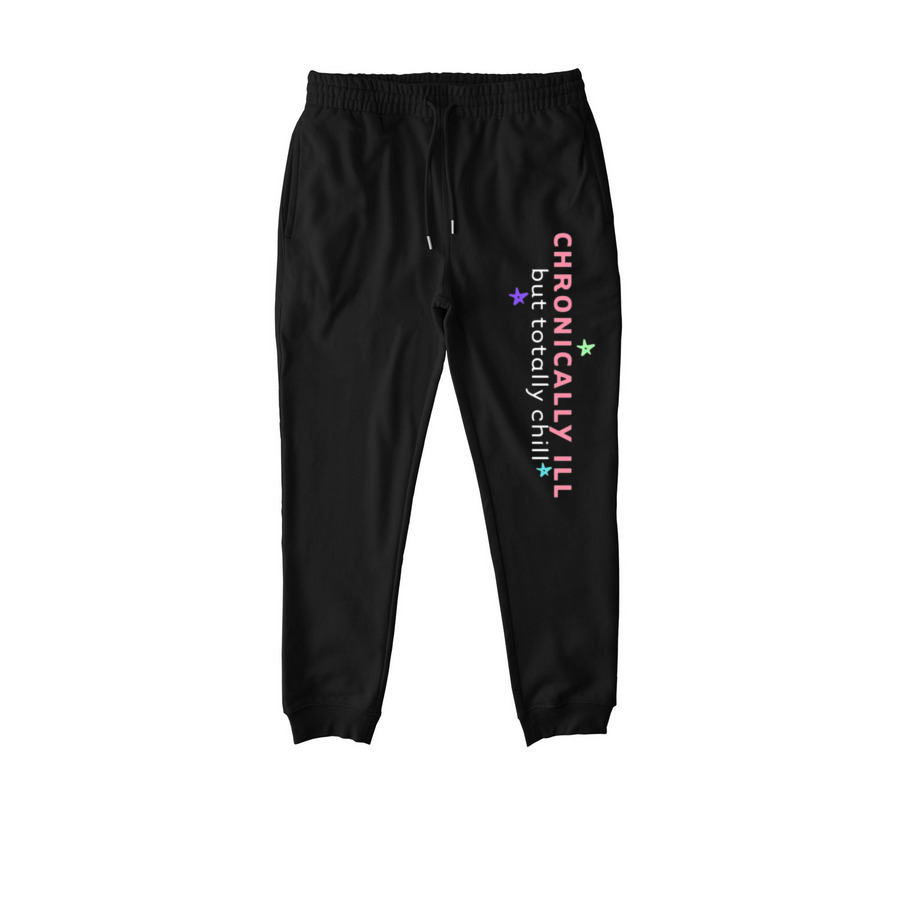Chronically Ill But Totally Chill&nbsp;, a Black Stanley/Stella Unisex Flyer Jogger