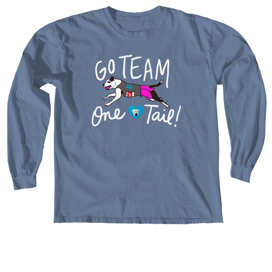 Team One Tail Fan Club, a Blue Jean Comfort Colors Long Sleeve Tee