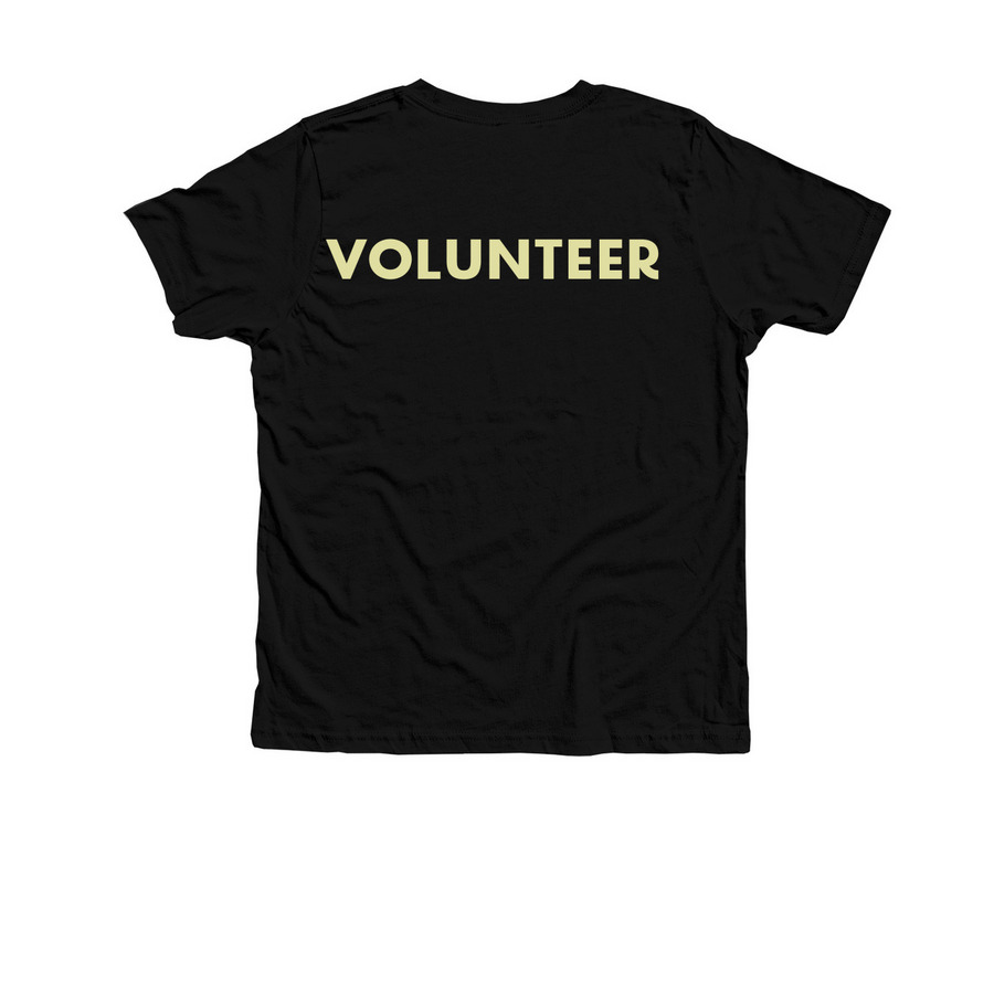 Youth Volunteer T-Shirt, a Solid Black Blend Premium Youth Tee (back-view)