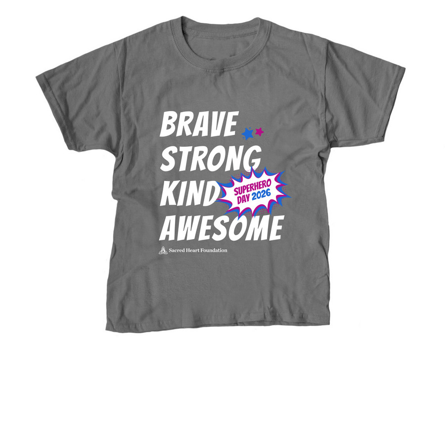 Superhero Day 2026, a Charcoal Youth Unisex Tee