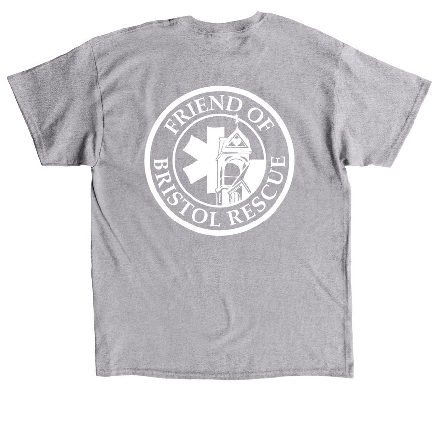 Friends of Bristol Rescue, a Sport Grey Classic Unisex Tee (back-view)