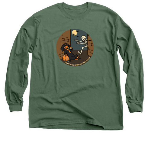 COALDR's Bad to the Bone Halloween, a Military Green Classic Long Sleeve Tee