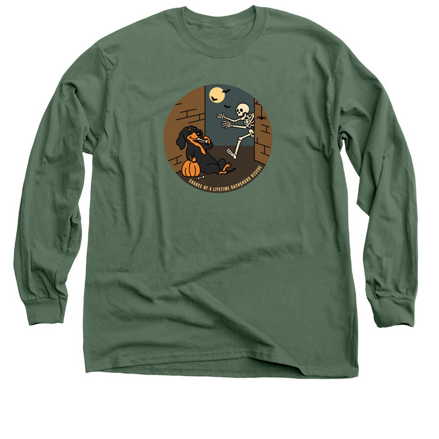 COALDR's Bad to the Bone Halloween, a Military Green Classic Long Sleeve Tee