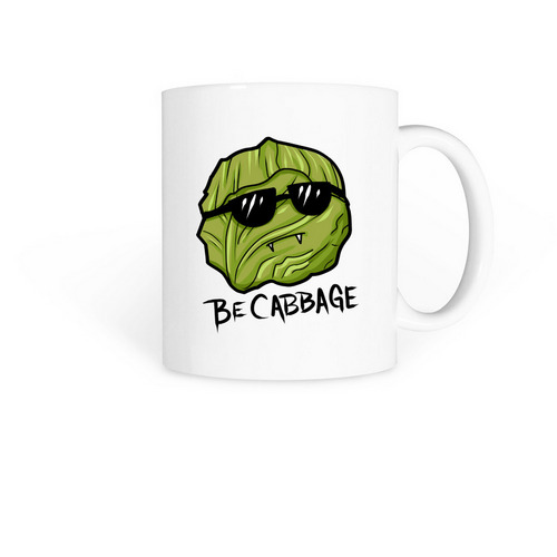 Be Cabbage Mugs, a White Coffee Mug