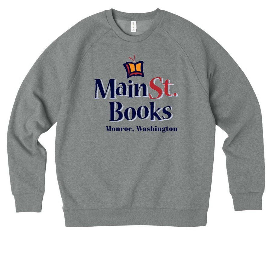 Main St. Books Monroe, a Aluminum Grey Heather Allmade Organic CVC Crewneck Sweatshirt