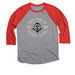 SUHI Red Devil Alumni, a Red and Premium Heather 3/4 Sleeve Baseball Tee