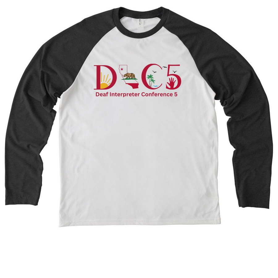 DIC5 Raglen, a Space Black/ Bright White Allmade Eco Triblend Colorblock Raglan Long Sleeve Tee