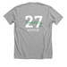 27 Mom T-shirt and Hoodie, a Athletic Heather Premium Unisex Tee (back-view)