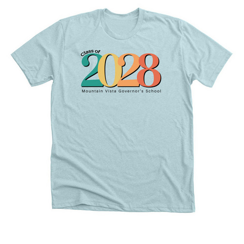 MVGS Colorful Class of 2028, a Heather Ice Blue Premium Unisex Tee