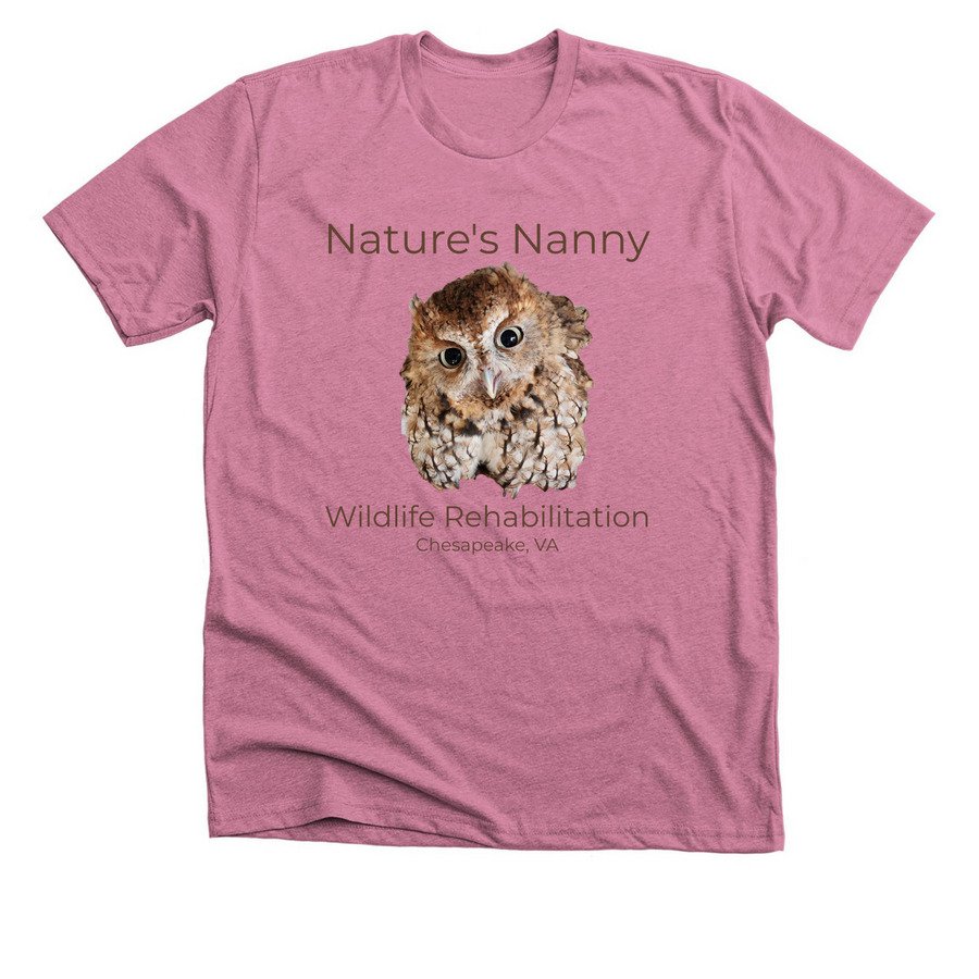 Eastern Screech Owl - Astra(Dark Lettered), a Heather Mauve Premium Unisex Tee