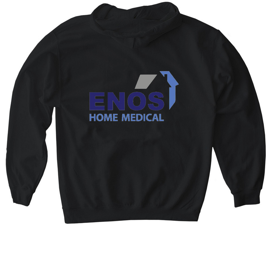 hoodies, a Black Gildan Softstyle Pullover Hoodie (back-view)