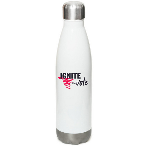 IGNITE the Vote Water Bottle, a White Stainless Steel Water Bottle