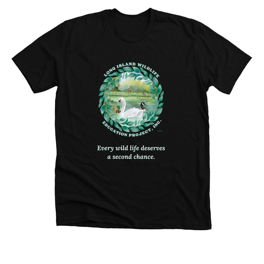 Support Long Island Wildlife Rehabbers, a Solid Black Blend Premium Unisex Tee