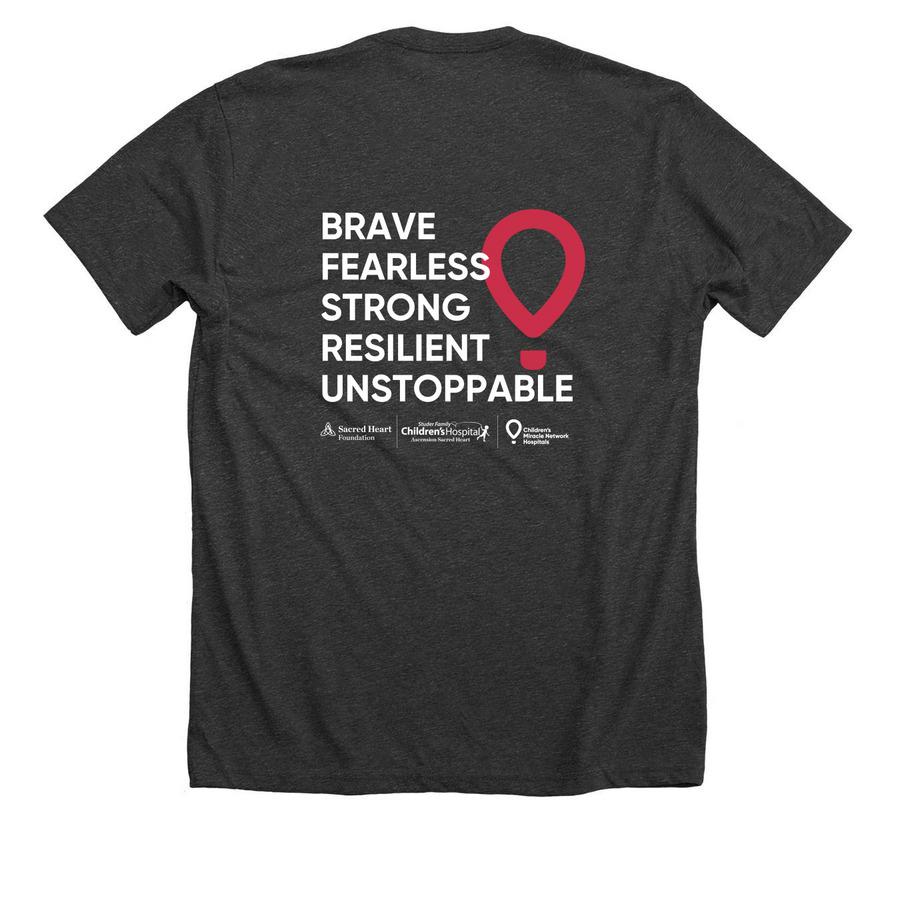 Brave and Unstoppable, a Dark Grey Heather Premium Unisex Tee (back-view)