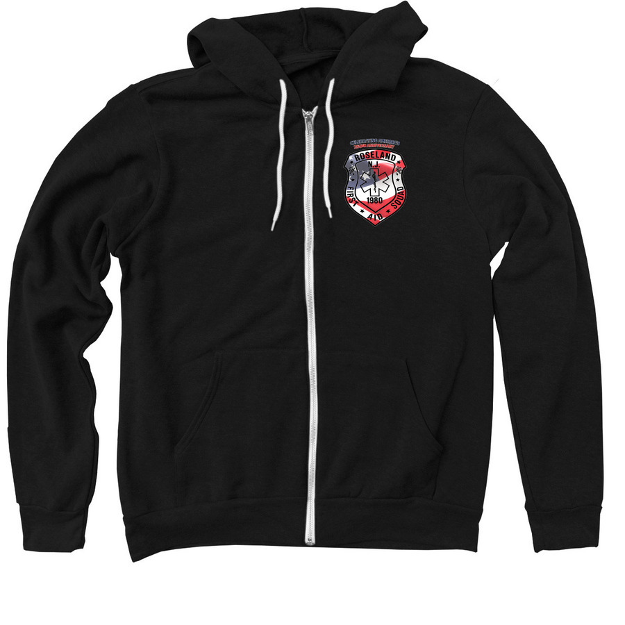 America - Celebrating 250 Years, a Black Zip Up Hoodie