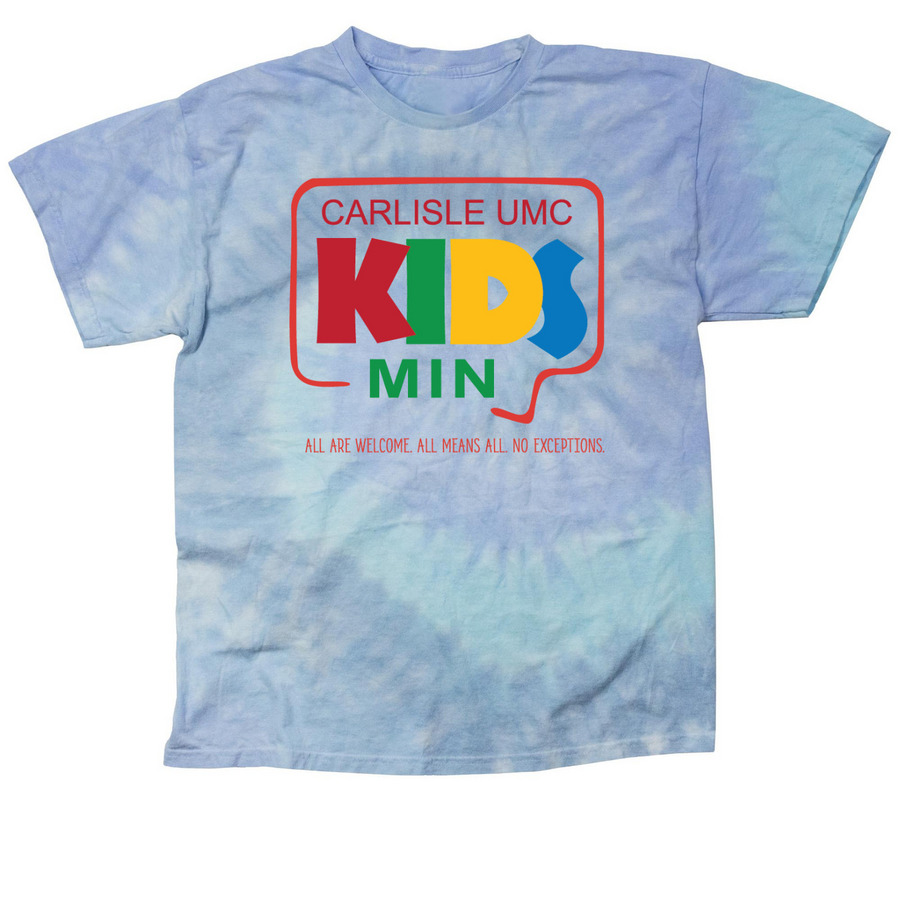 Carlisle UMC Kids Worship Volunteer Shirt, a Lagoon Classic Tie Dye Tee
