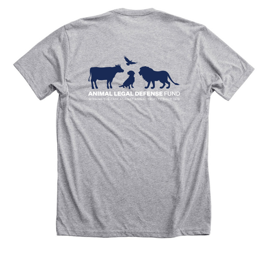 45 Years of Justice, a Athletic Heather Premium Unisex Tee (back-view)