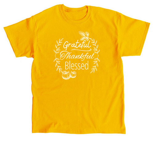 Grateful, Thankful, Blessed, a Gold Classic Unisex Tee