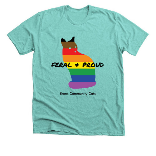 feral + proud, a Heather Sea Green Premium Unisex Tee
