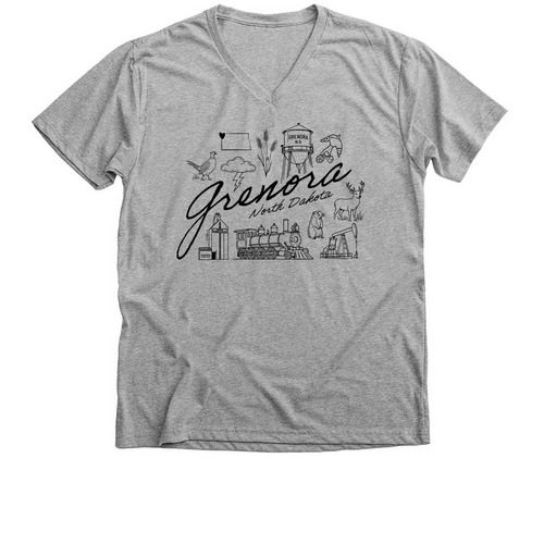 Grenora, a Athletic Heather Premium V-Neck Tee