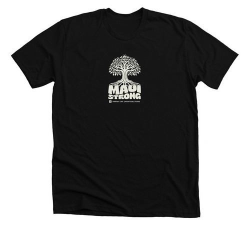 Maui Strong T-Shirt: Banyan, a Solid Black Blend Premium Unisex Tee