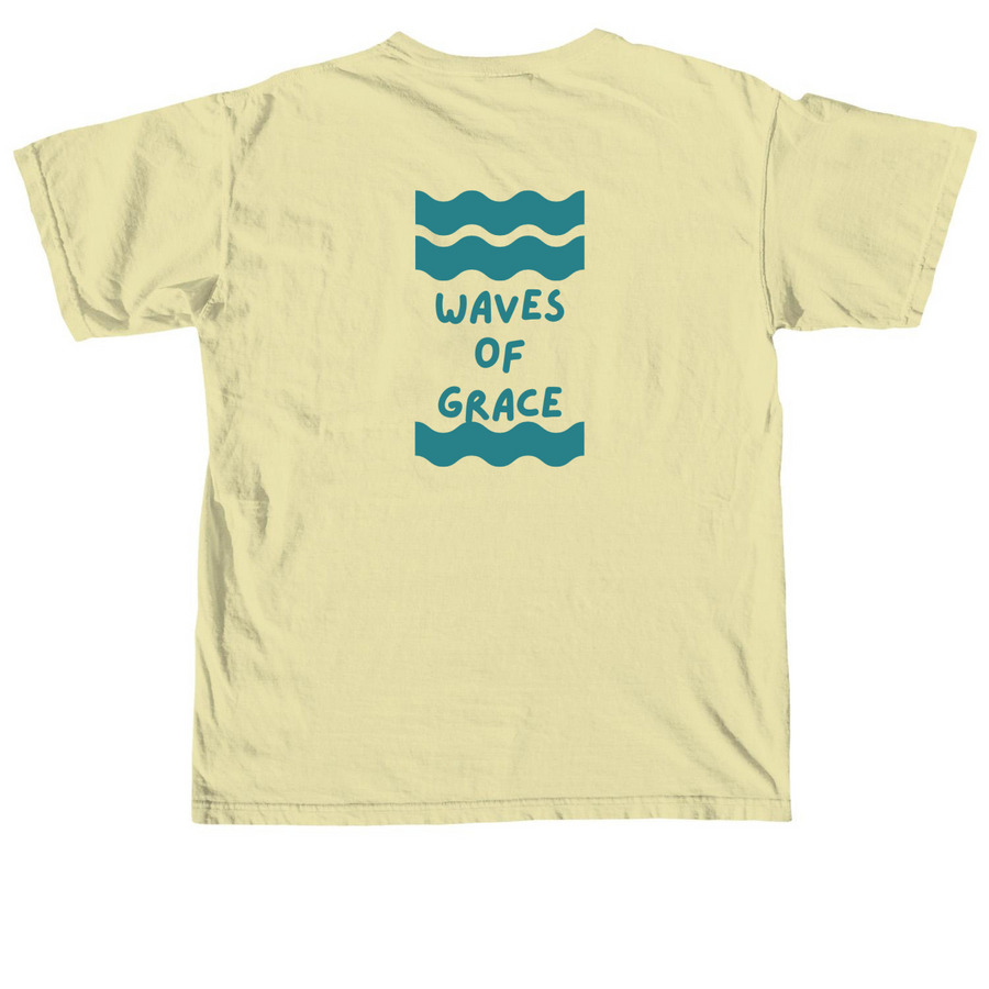 Waves of Grace, a Butter Comfort Colors Unisex Tee (back-view)