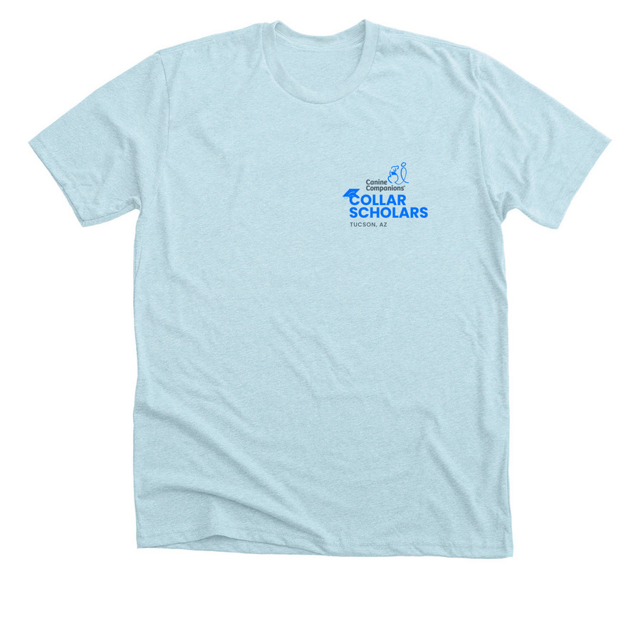 CC-CS Logo and FSD+Grad, a Heather Ice Blue Premium Unisex Tee