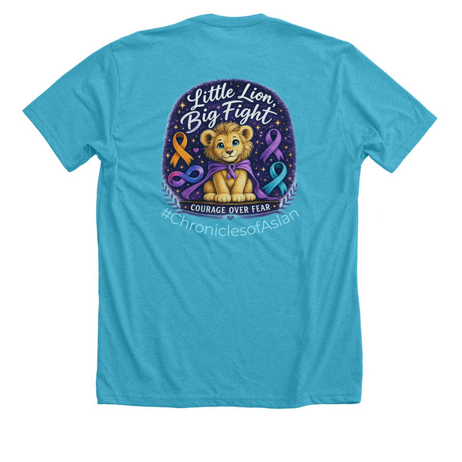 Help get Aslan managed care!&nbsp;, a Heather Aqua Premium Unisex Tee (back-view)