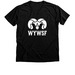 WY WSF Women's White Logo Wear, a Black Heather Premium V-Neck Tee