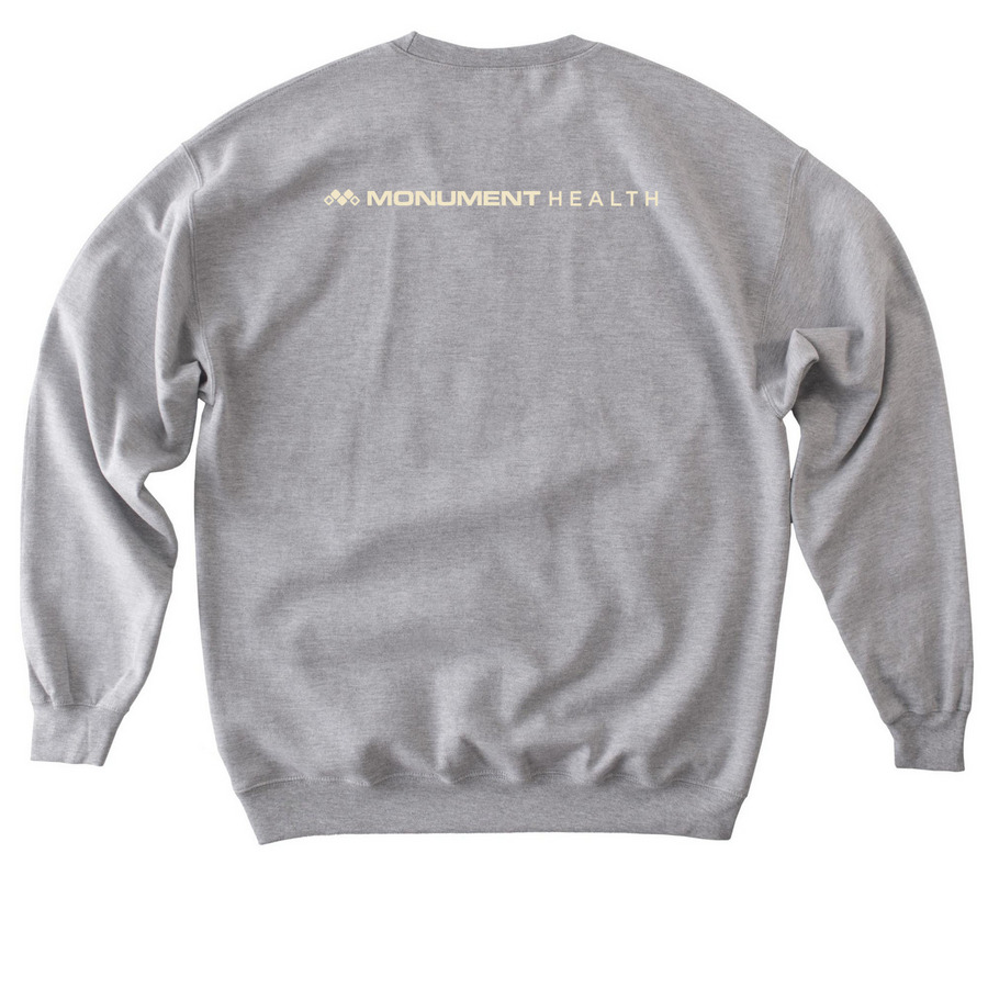Approved MH sweatshirt #3, a Sport Grey Softstyle Crewneck Sweatshirt (back-view)