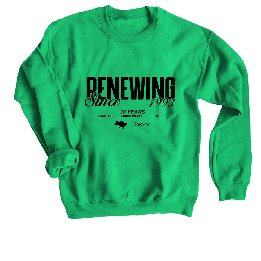 YWAM 30th - Renewing, a Irish Green Crewneck Sweatshirt