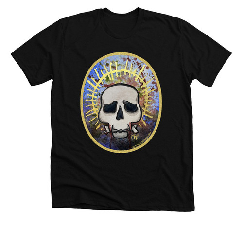 Watercolor vampire skull, a Solid Black Blend Premium Unisex Tee