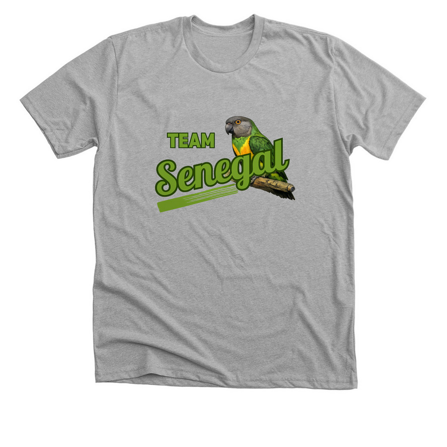 Team Senegal Parrot&nbsp;, a Athletic Heather Premium Unisex Tee