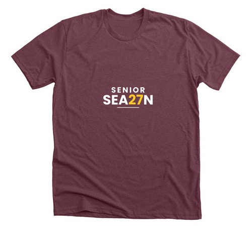 Senior Sea27n, a Heather Maroon Premium Unisex Tee